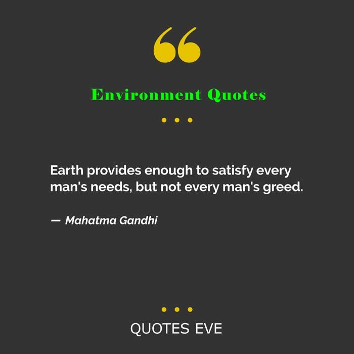 Earth provides enough to satisfy every man's needs, but not every man's greed - Environment Quotes